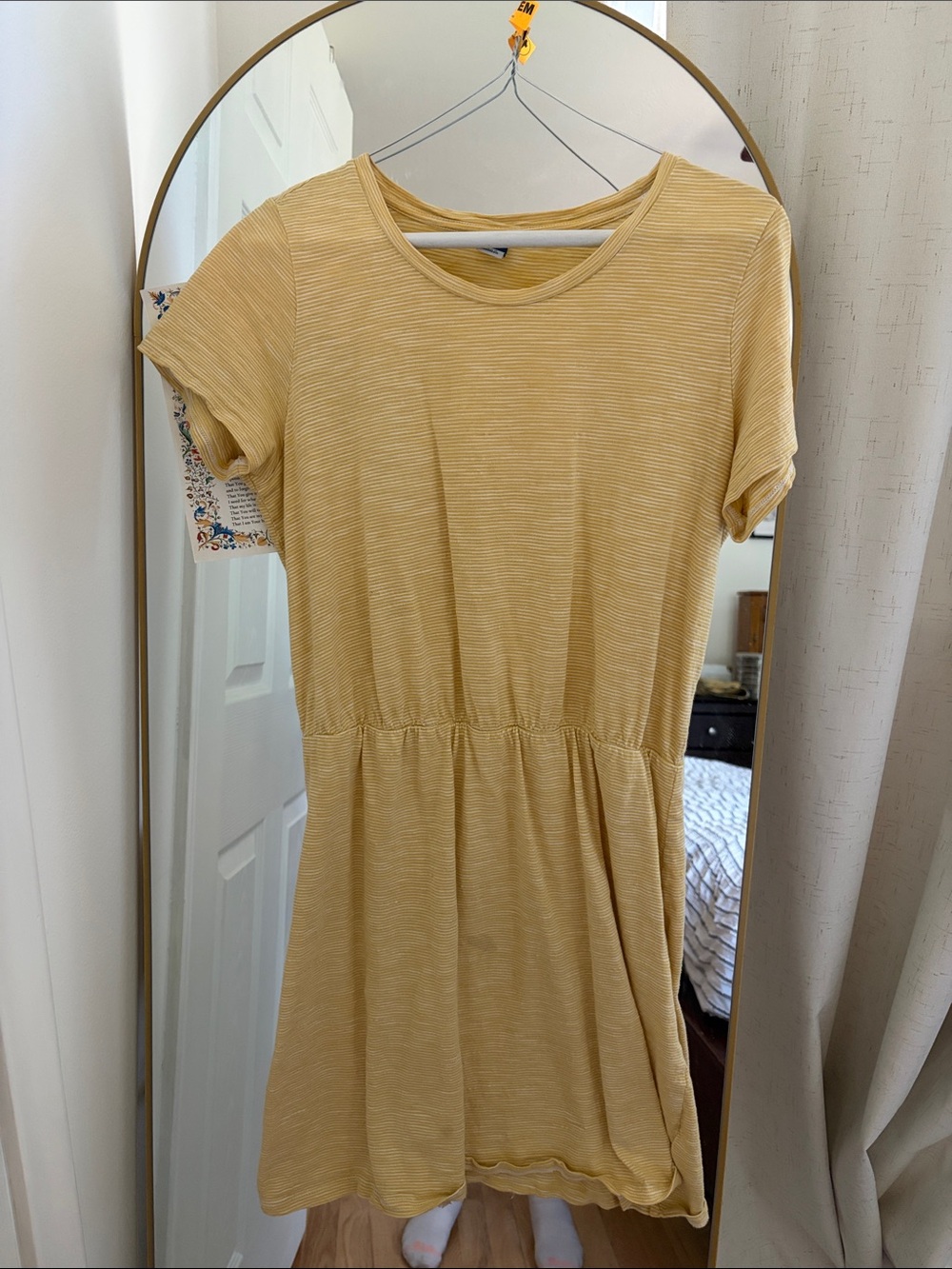 Old Navy Pale Yellow Short Sleeve Mini Dress